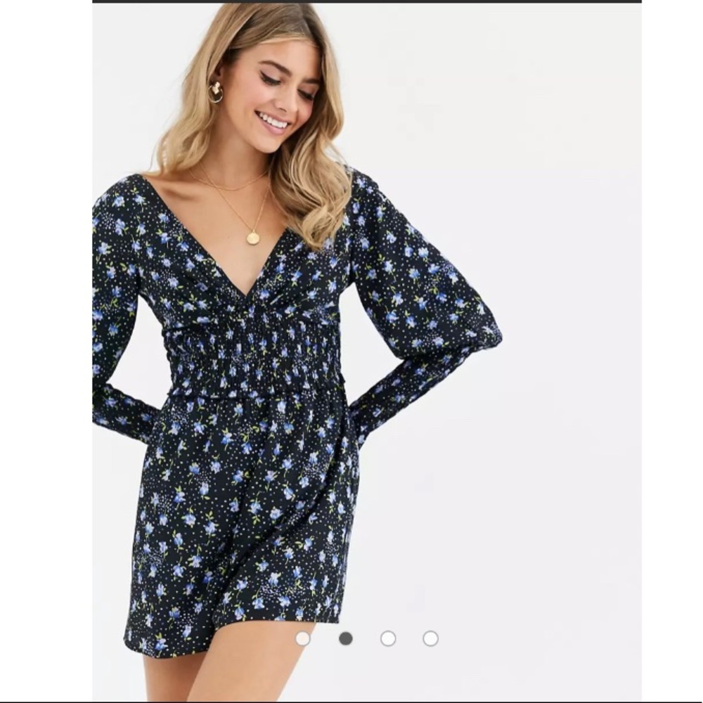 NWT ASOS shirred waist floral romper size 6